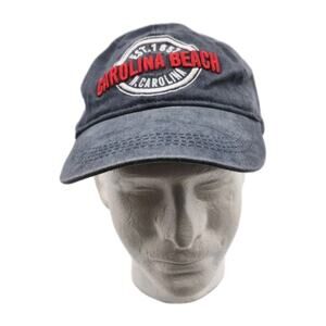 Vintage Lucky 7 Blue CAROLINA BEACH Cotton Ball Cap Size 7